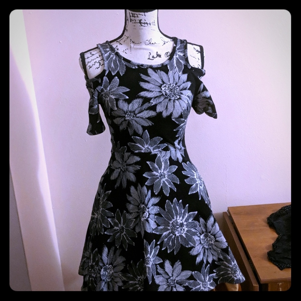 Black and White Floral Dress